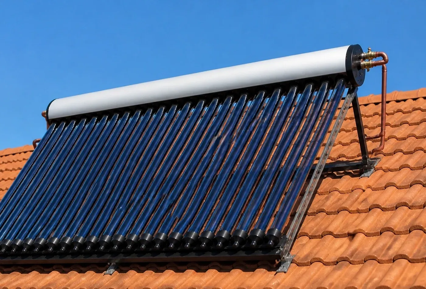 Solar thermal hot water system representing renewable heating training
